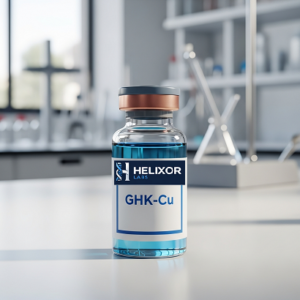 GHK-Cu Research Peptide UK copper peptide laboratory research material supplied by Helixor Labs