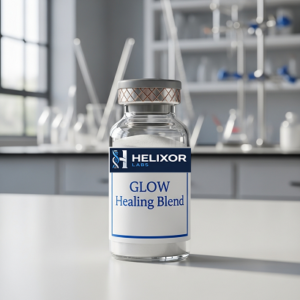 GLOW Healing Blend UK research peptide blend containing TB-500 BPC-157 and GHK-Cu